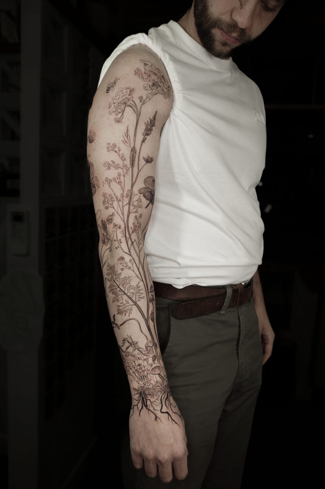Botanical tattoo by Dasha Chau