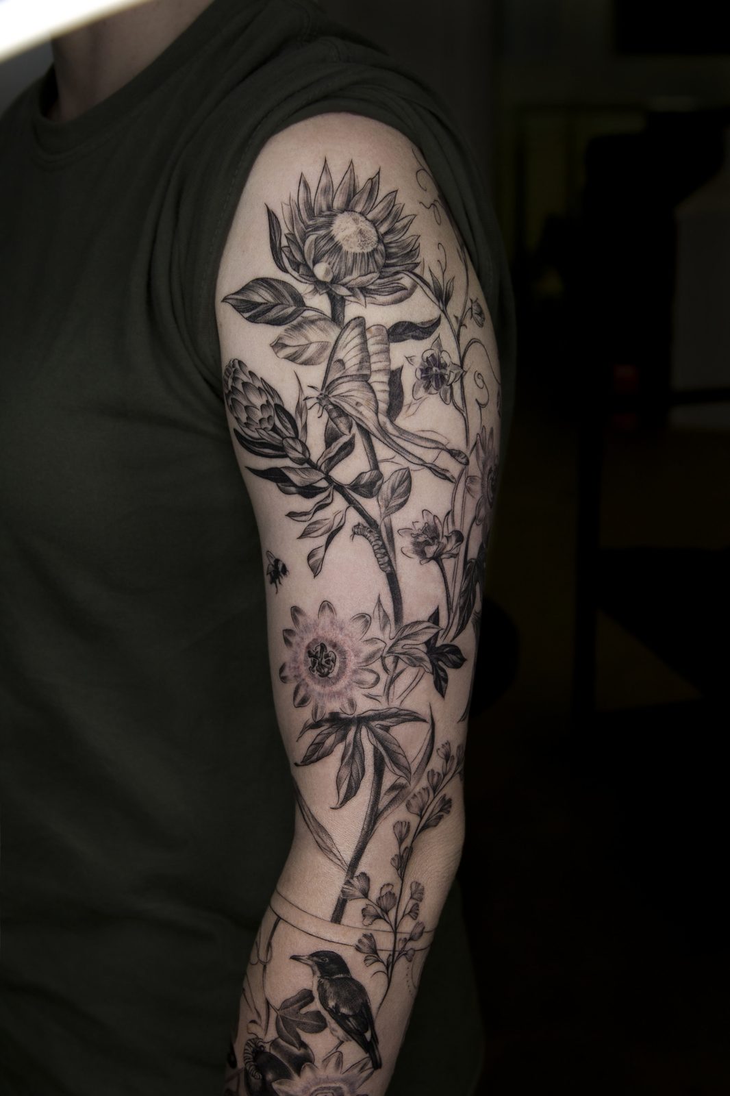 Floral tattoo by Dasha Chau