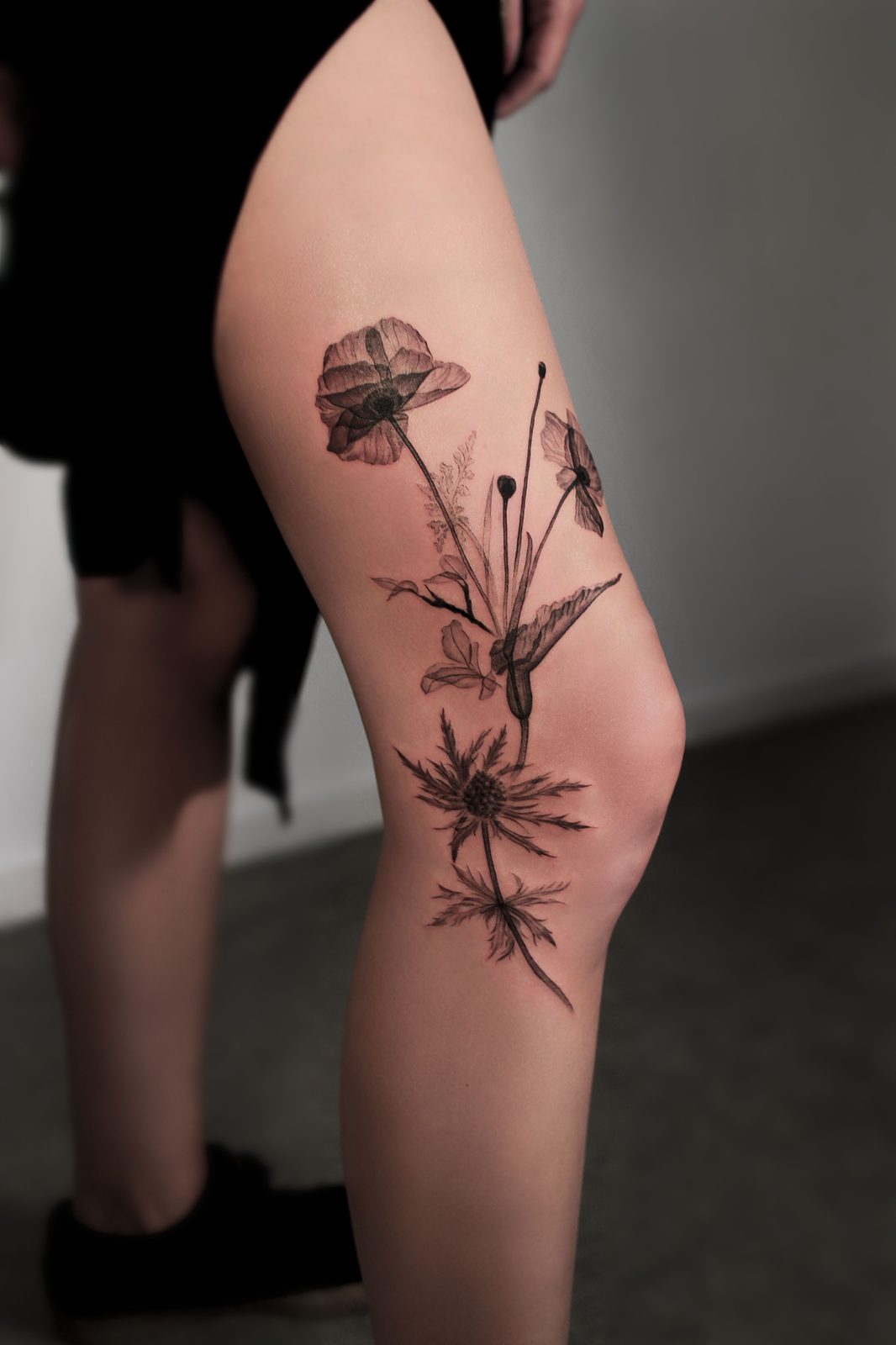 Botanical tattoo by Dasha Chau